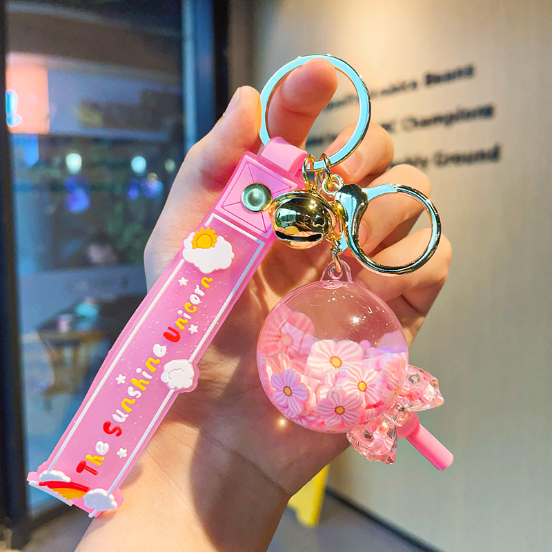 Wholesale Oil Floating Lollipop Acrylic Keychain
