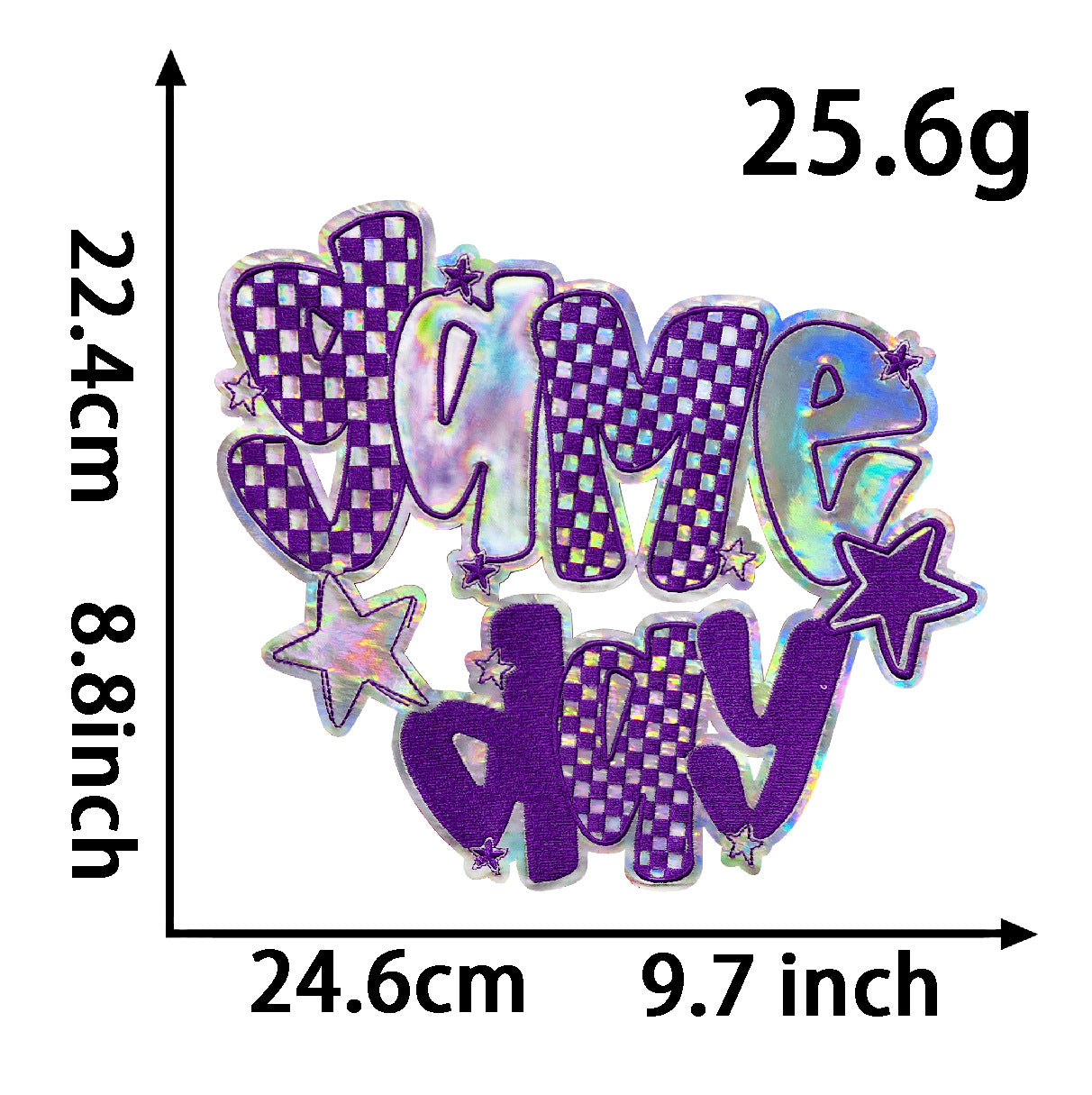 Wholesale Gameday Rugby Laser Luminous Large Embroidered Patch Trendy Iron On DIY Applique  Party Gift For Boutique Resale