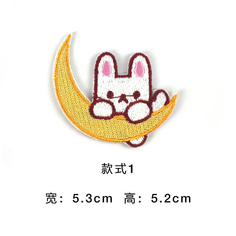 Wholesale Cloth Embroidery Patches Cartoon Animal Designs Self Adhesive Decorative Fashion Accessory For Clothing Towel DIY