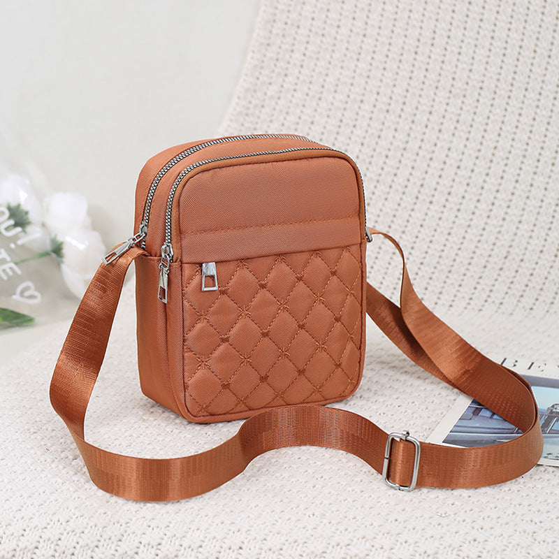 Wholesale Oxford Cloth Shoulder Bag Embroidered Thread Diamond Cross Body Bag Leisure Mobile Phone Bag Travel Bag