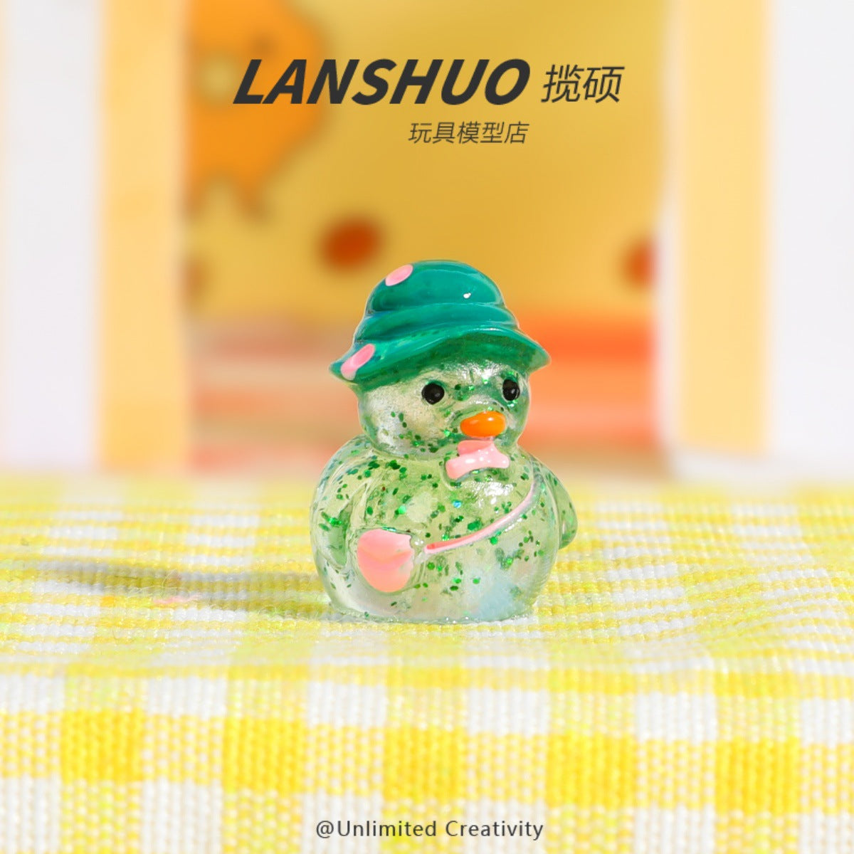 Wholesale cute 3D exquisite glitter hat backpack duck decoration