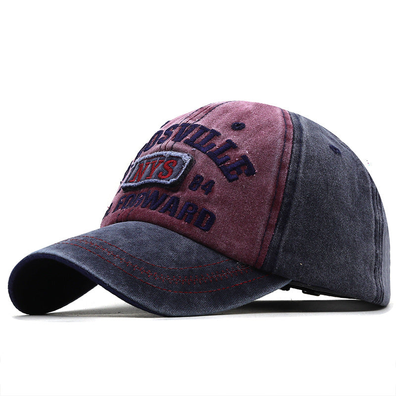 Wholesale Summer All-match Retro Washed Distressed Letter Embroidered Soft Top Cap