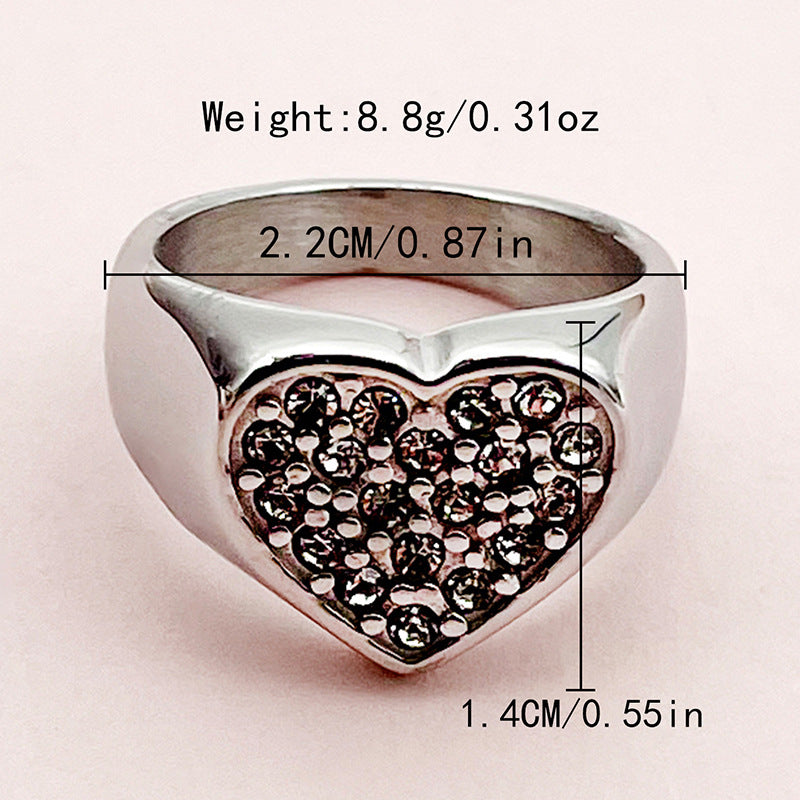 Wholesale Love Diamond Set Titanium Steel Rings