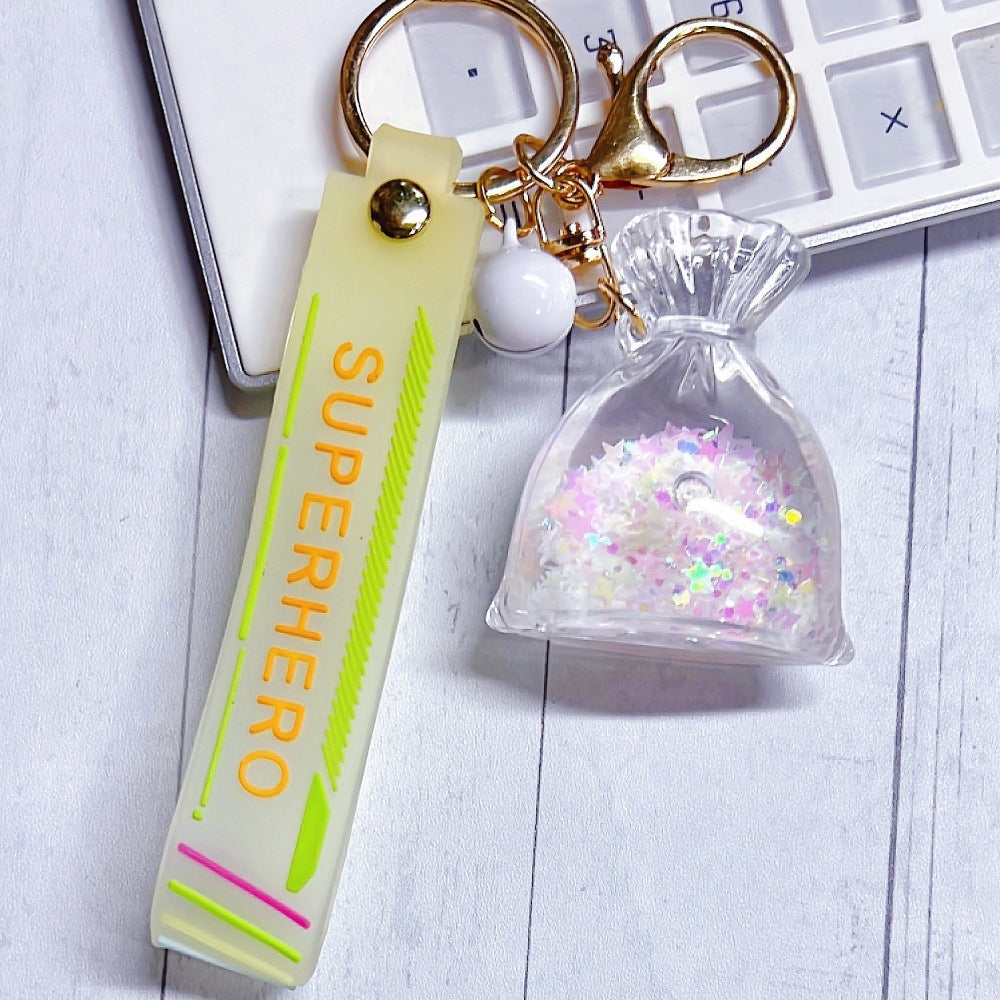 Wholesale Acrylic Glitter Powder Oiled Keychain