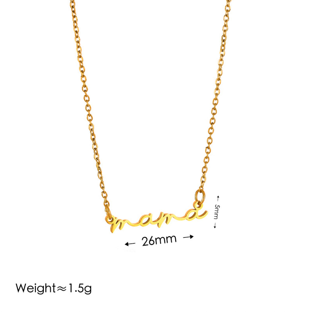 Wholesale European and American niche simple English letter mama clavicle chain necklace