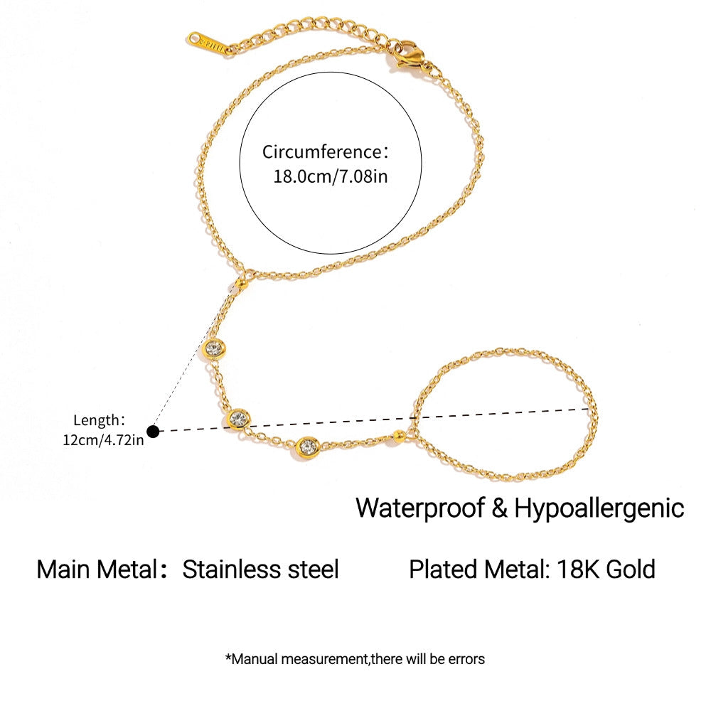 Wholesale Stainless Steel Mittens Bracelet Gold Niche Ring Bracelet