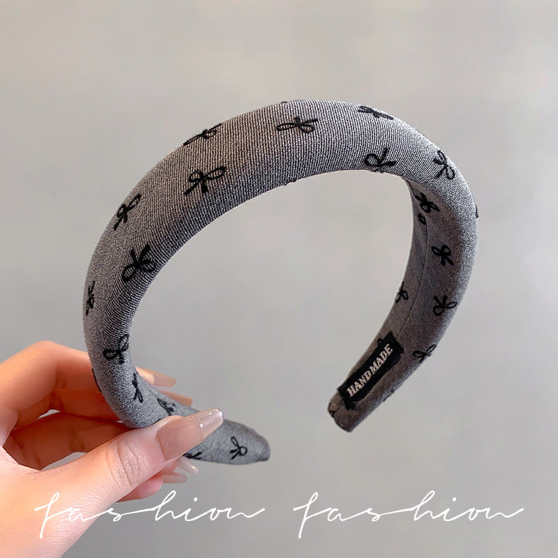 Wholesale Grey wide bow headband