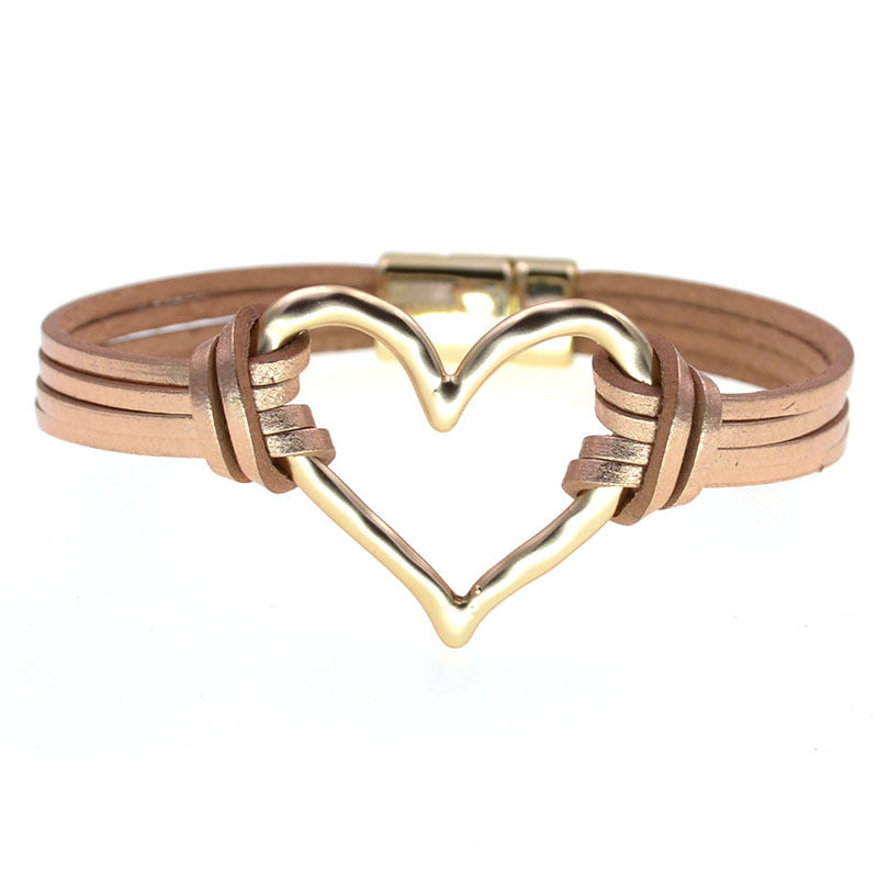 Wholesale Layered large heart-shaped women' s bracelet