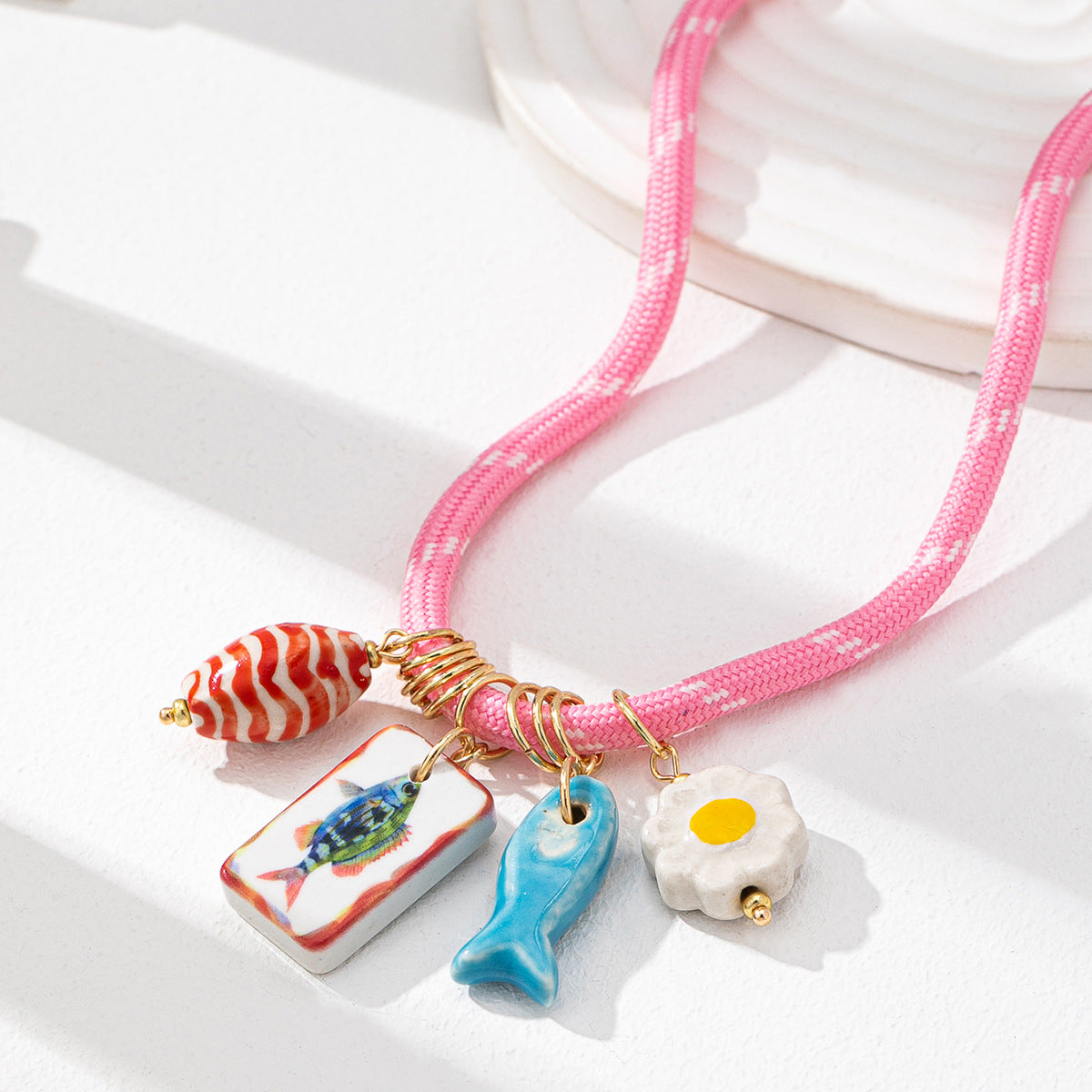 Wholesale Red Coral Shell Conch Pendant Necklace