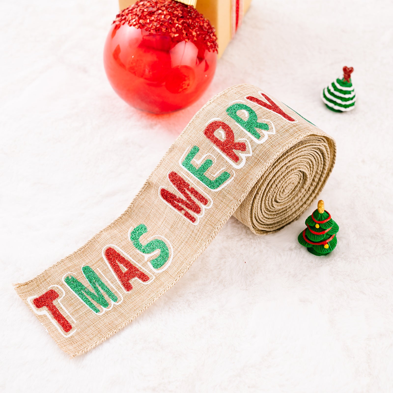 Wholesale Christmas Decorations, Cartoon Stickers, Linen Woven Ribbons