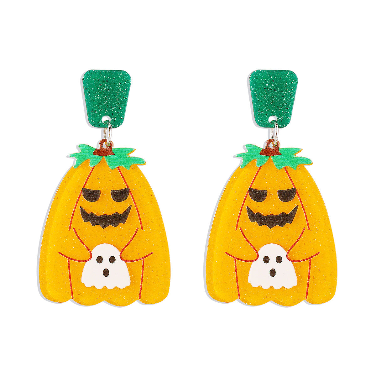 Wholesale Funny Cartoon Halloween Party Dark Pumpkin Ghost Letter Skull Earrings