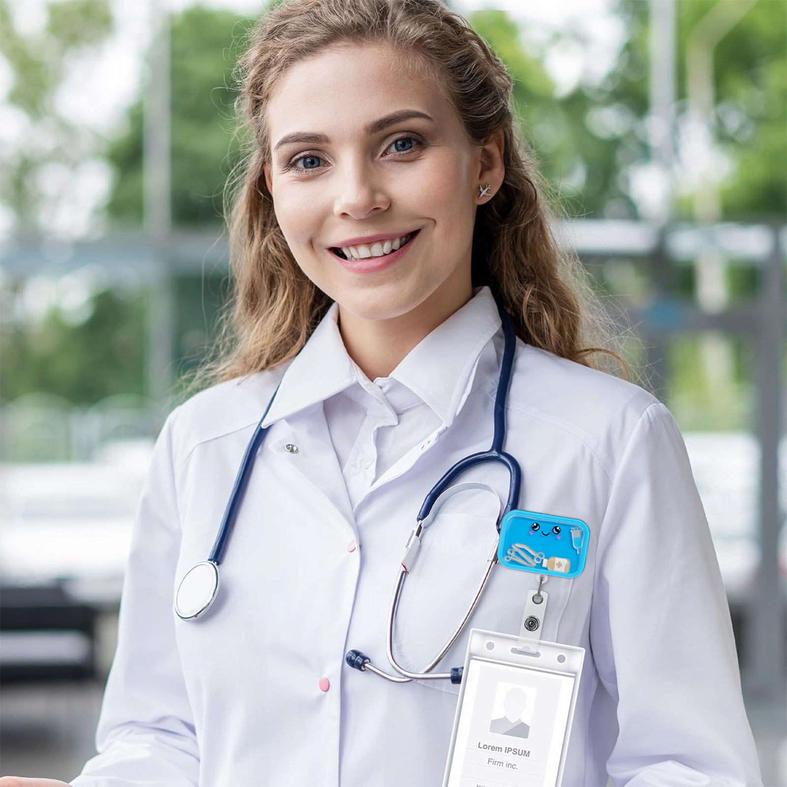 Wholesale Medical shake acrylic badge reel retractable easy to pull