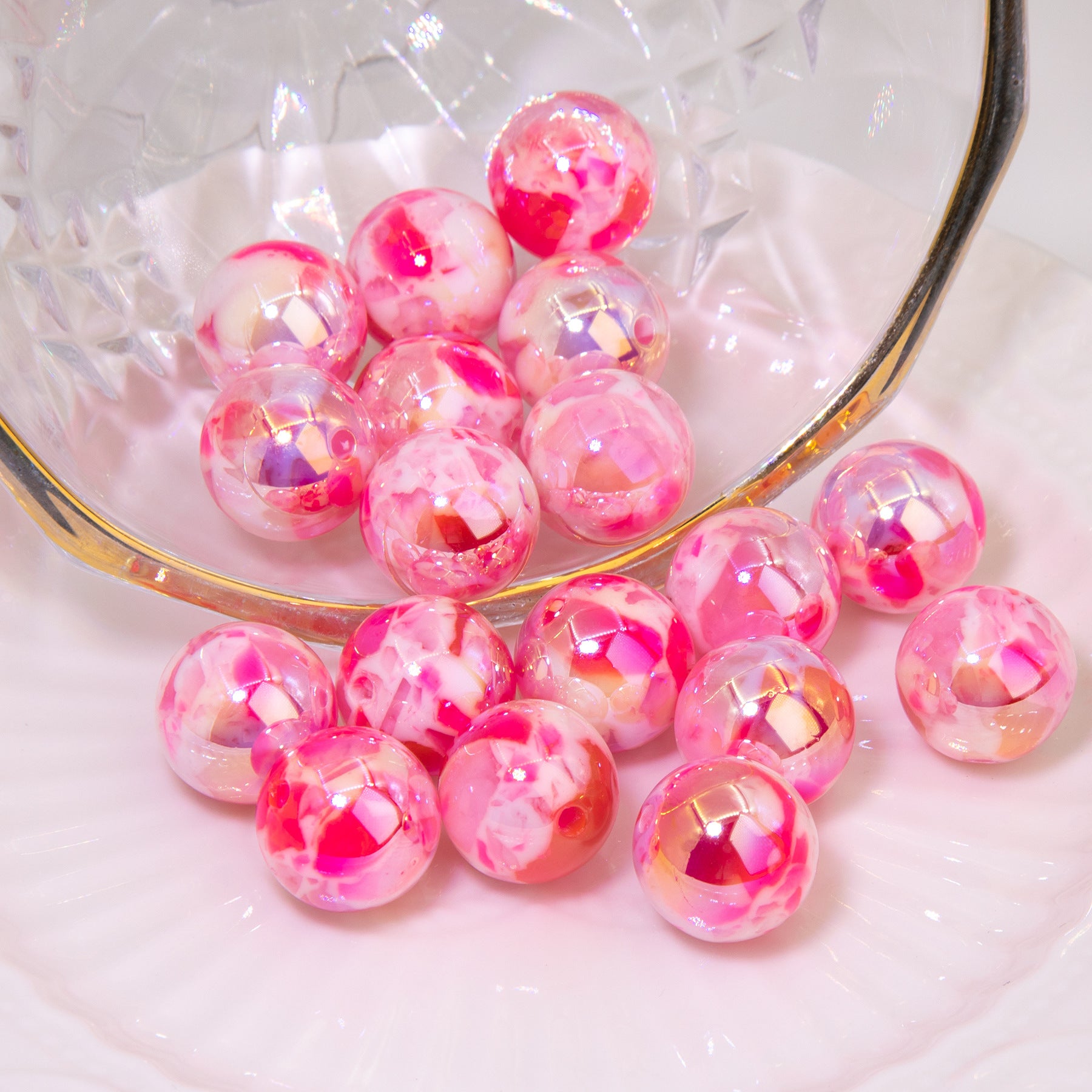 Wholesale 10pcs Colorful Galaxy Resin Round Beads