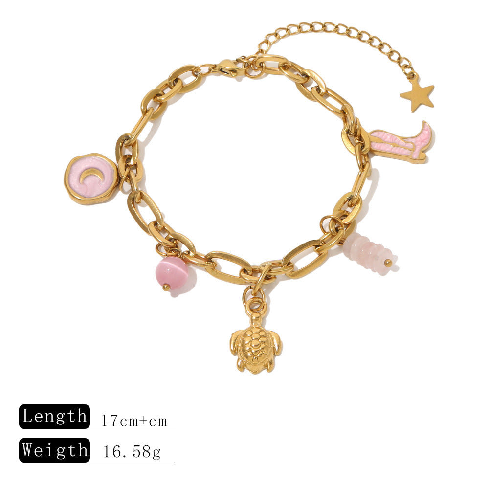 Wholesale Pearl Starfish Moon Cross Pendant Jewelry Bracelet