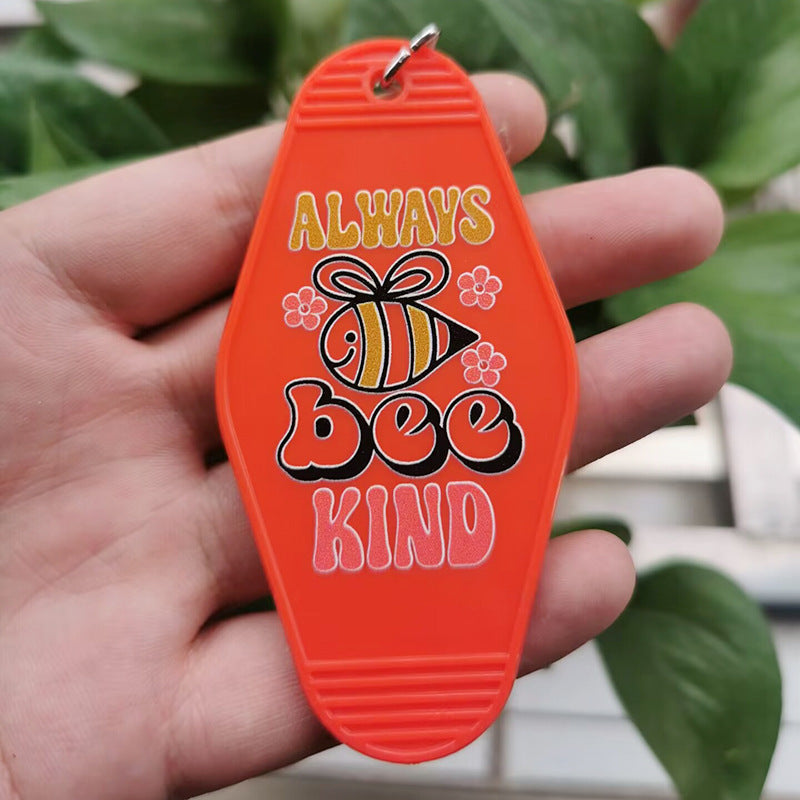 Wholesale ALWAYS BEE KIND Retro Plastic Hotel Keychain