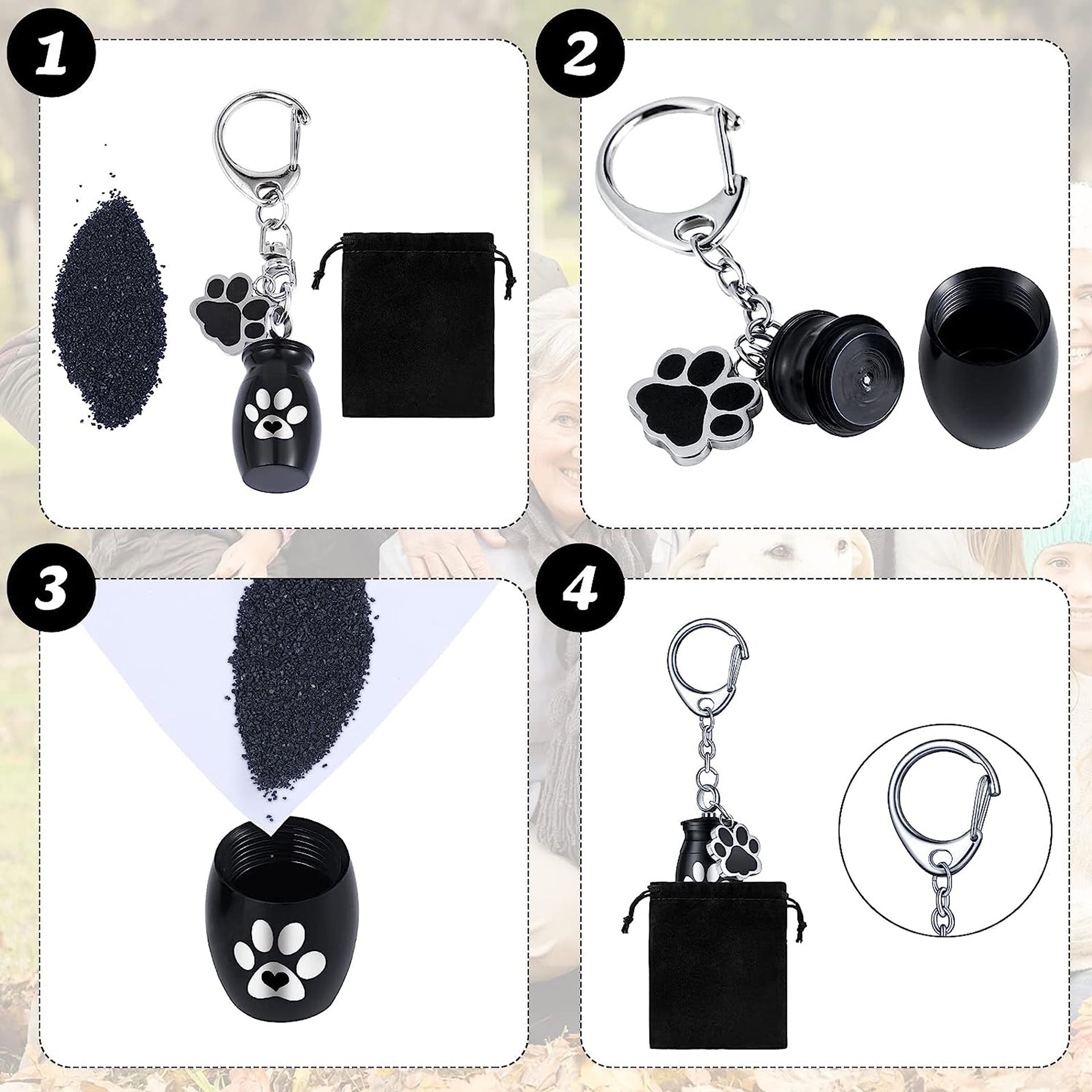 Wholesale Commemorative Pet Ashes Box Zinc Alloy Keychain