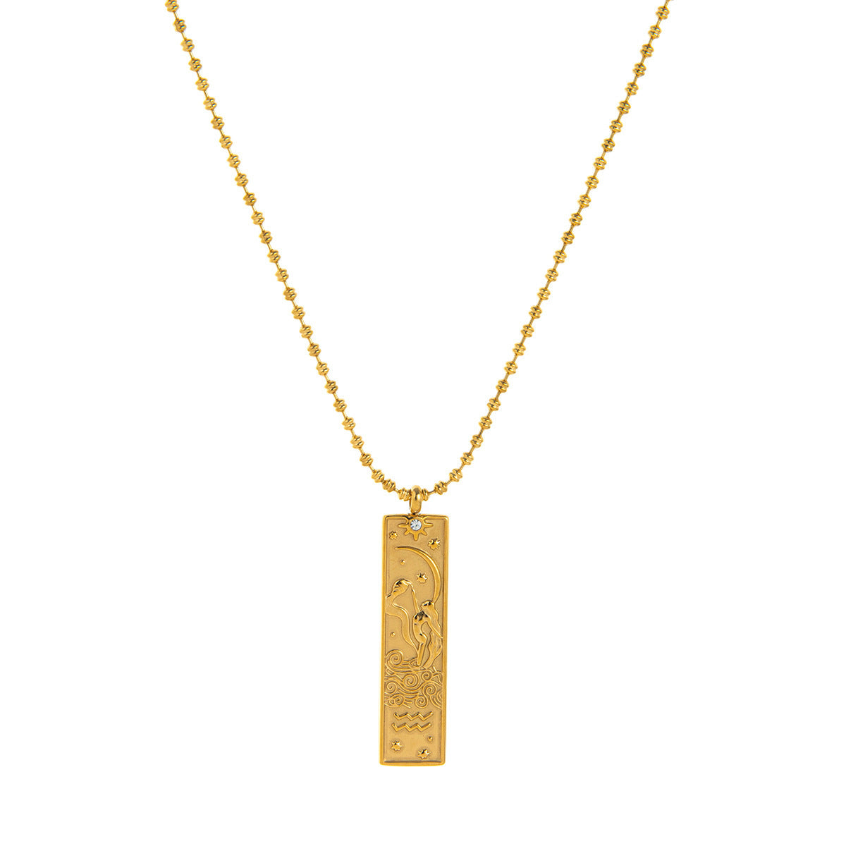 Wholesale Zodiac Tarot Card Necklace Stainless Steel 18K Gold Finish Trendy Contion Jewelry Accessory For Everyday And Boutique Resale