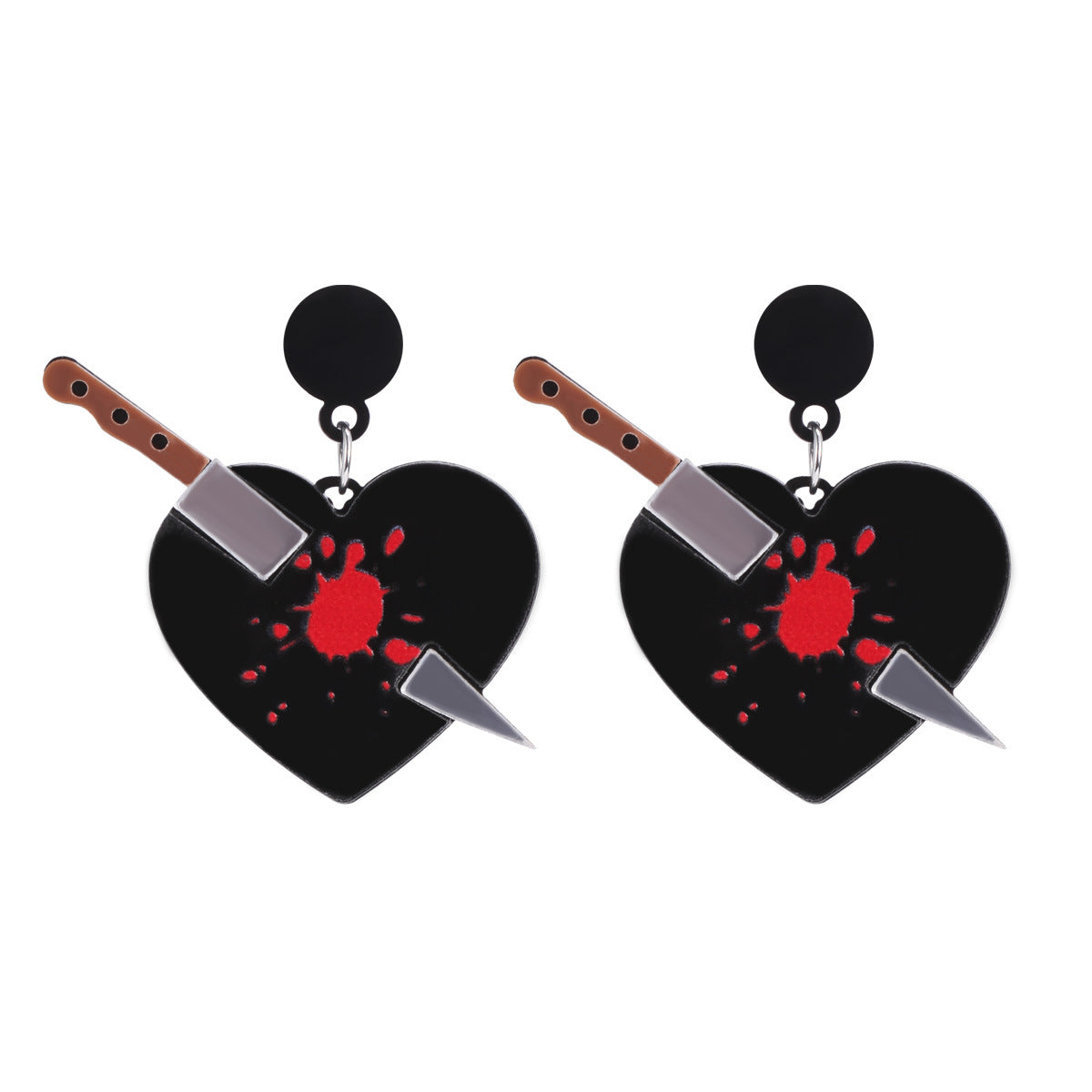 Wholesale  Kitchen Knife Earrings Acrylic Blood Red Horror Masquerade Jewelry Accessory For Women Boutique Resale Gift