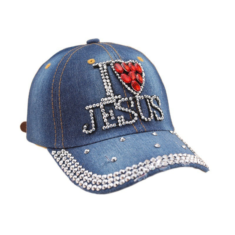 Wholesale Ladies Baseball Cap Outdoor Sports Casual Diamond Set Old Son Personalized Letter Cowboy Hat