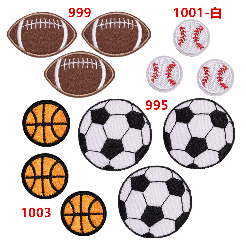 Wholesale adhesive embroidered cloth stickers basketball  DIY Patches