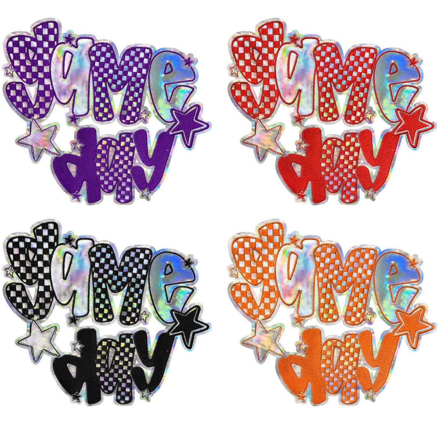 Wholesale Gameday Rugby Laser Luminous Large Embroidered Patch Trendy Iron On DIY Applique  Party Gift For Boutique Resale
