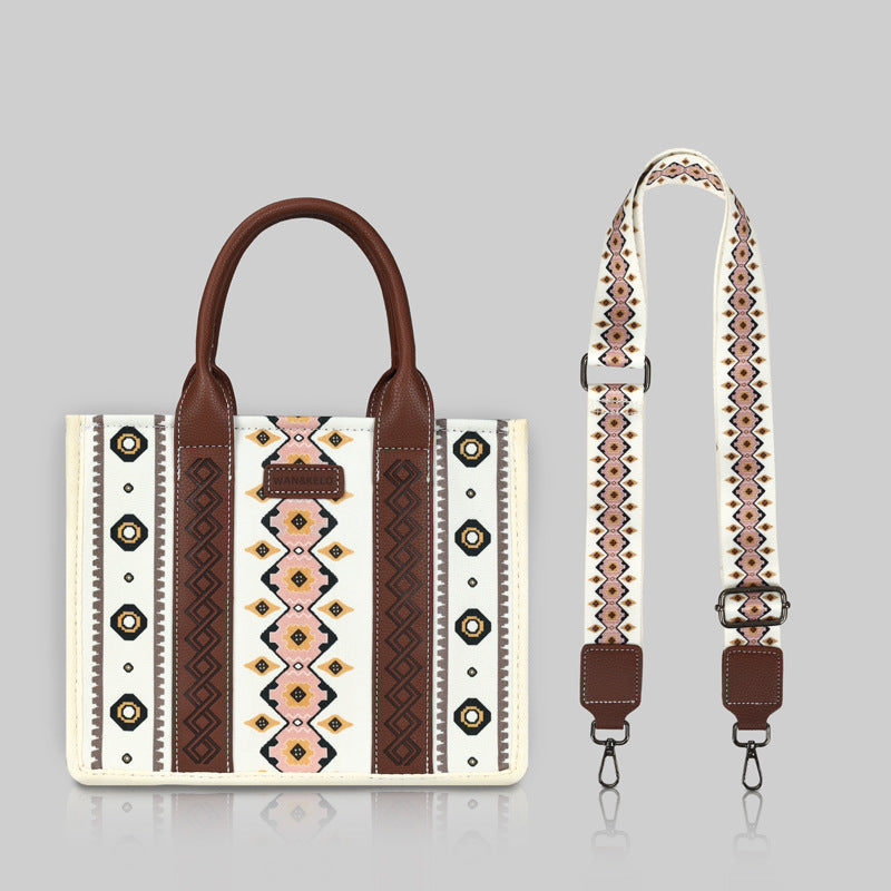 Wholesale Vintage Aztec Ethnic Style Tote Bag Bohemian Canvas Single Shoulder Diagonal Cross Bag