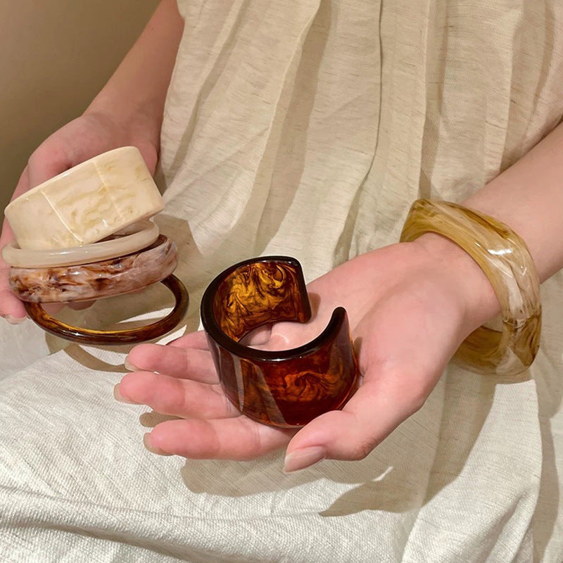 Wholesale Irregular Resin Texture Bracelet