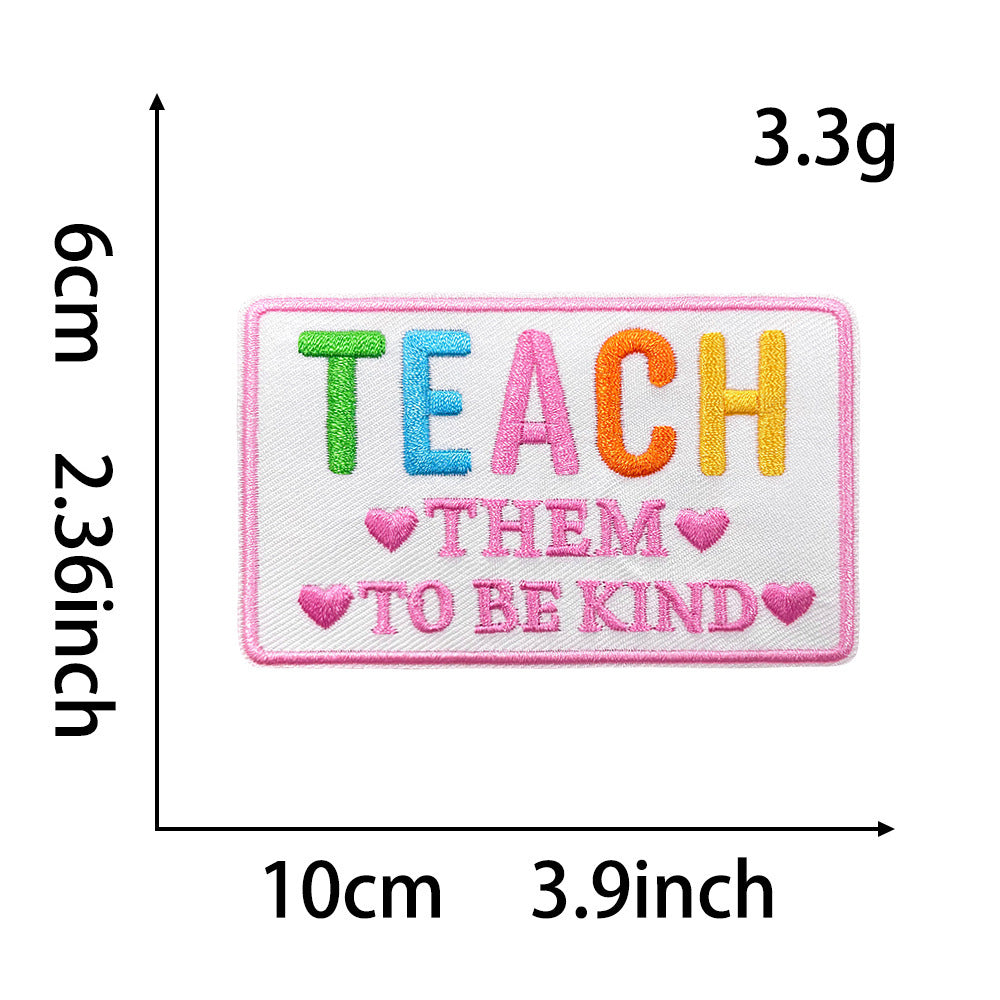 Wholesale Stylish Teacher S Day Embroidered Patch Set With Pencil Bow Designs Polyester Iron On Applique For et DIY Accessory