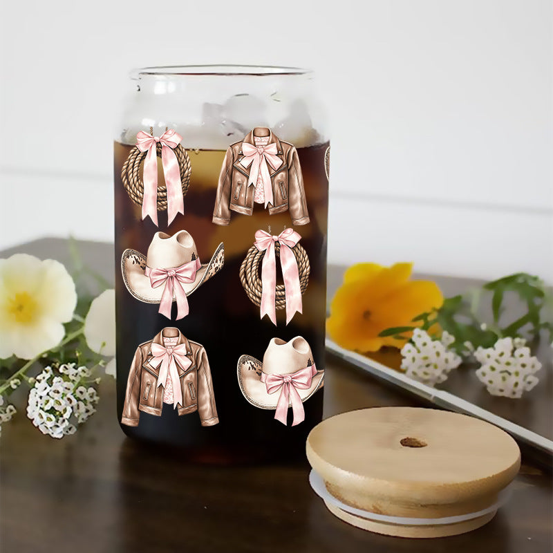 Wholesale Western style hat and clothing series 16oz Cup UV DTF Wraps