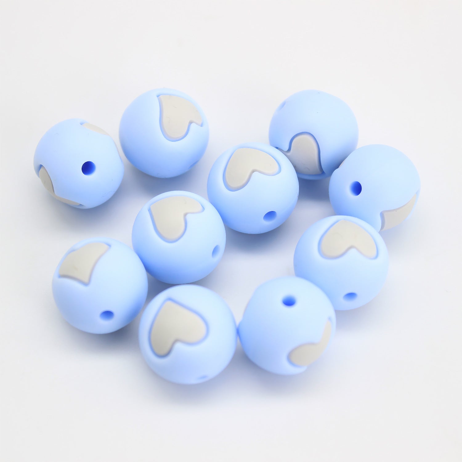 Wholesale 20pcs Love Silicone Beads 15mm DIY Colored Teething Round Beads