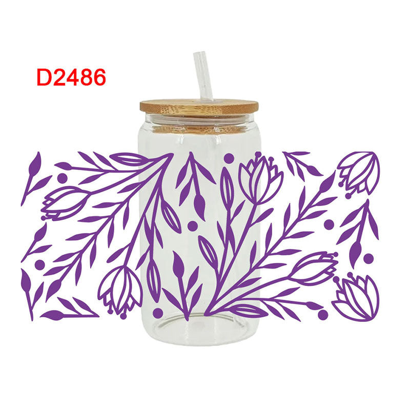 Wholesale Cartoon printing heat transfer Cup sticking 16OZ UV DTF WRAPS