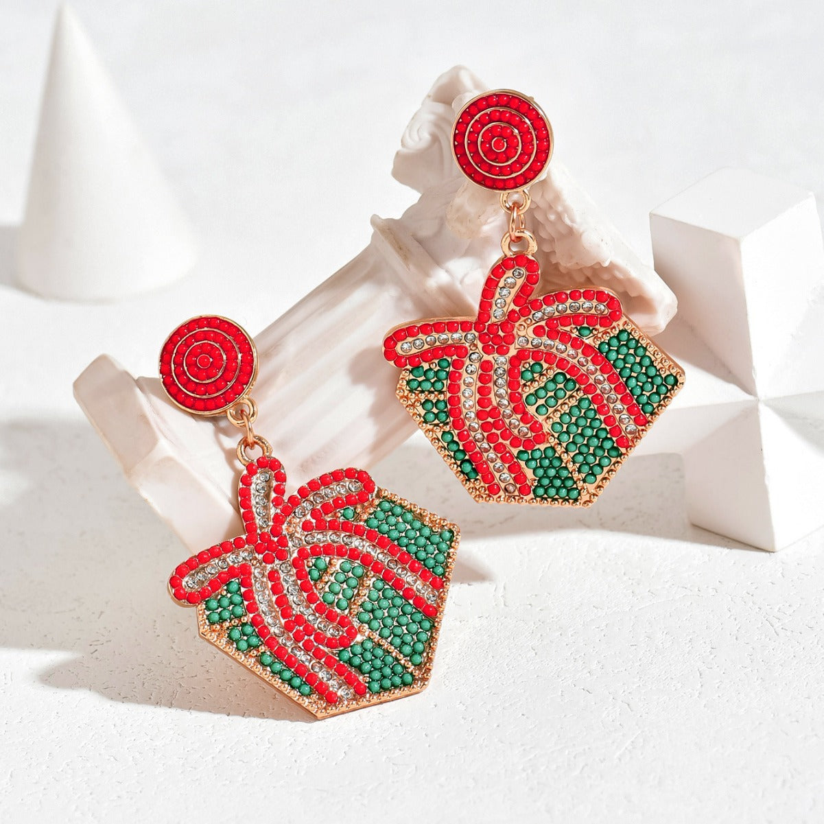 Wholesale Cartoon Christmas Alloy Diamond Earrings