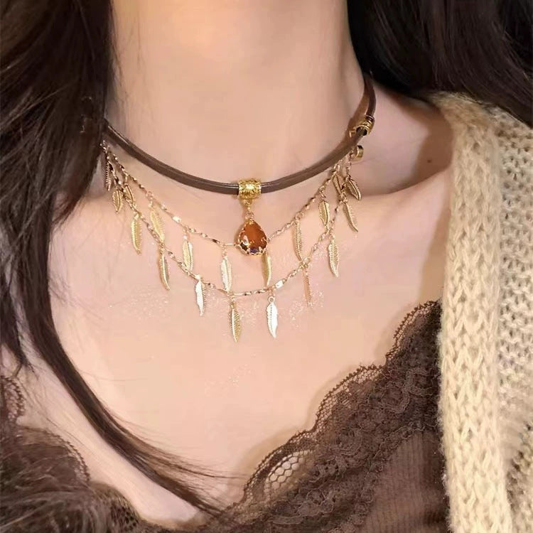 Wholesale Retro star double layer necklace clavicle chain