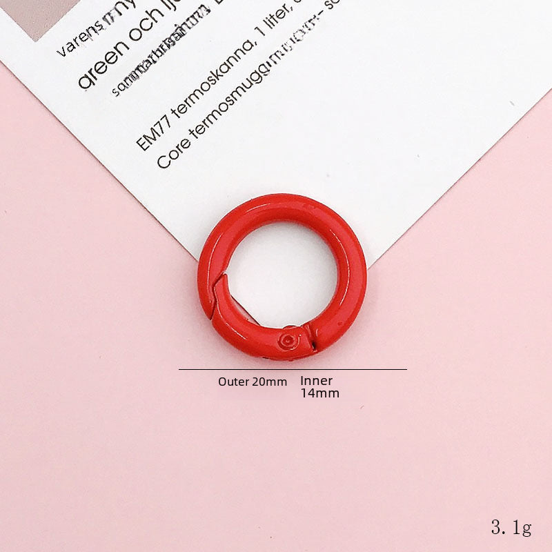 Wholesale 10pcs New 20mm spring ring DIY jewelry accessories candy color paint opening ring color key spring buckle