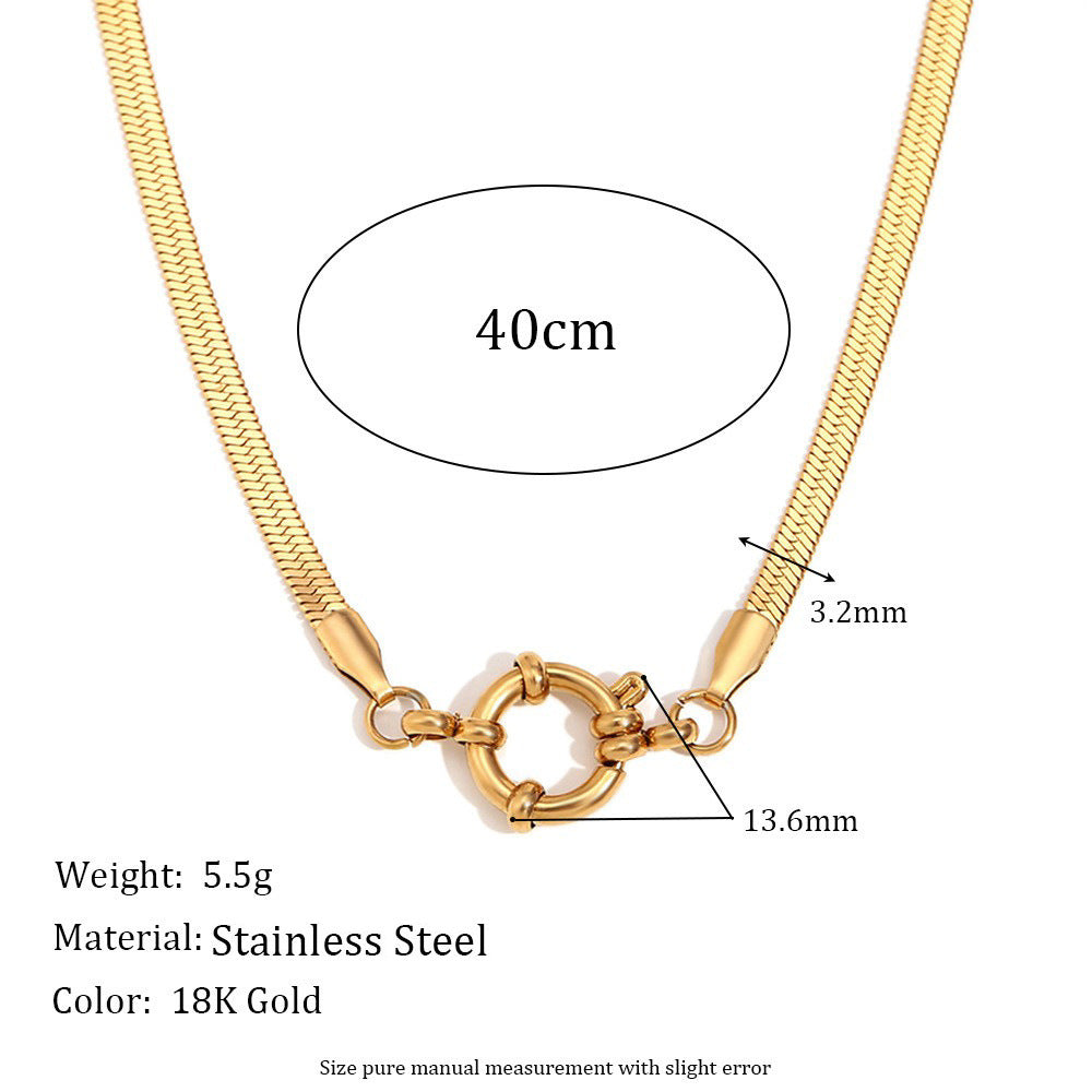 Wholesale Blade gold O-chain stainless steel necklace
