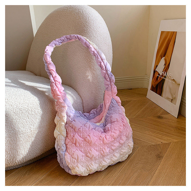 Wholesale Autumn and Winter Nylon Pleated Cloud Large Capacity Single Shoulder Crossbody Bags