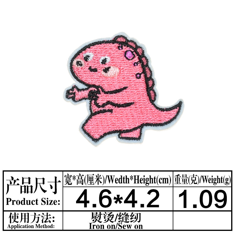 Wholesale Stylish Dinosaur Twill Embroidered Patch Iron On Applique For DIY Clothing And Bag Decoration