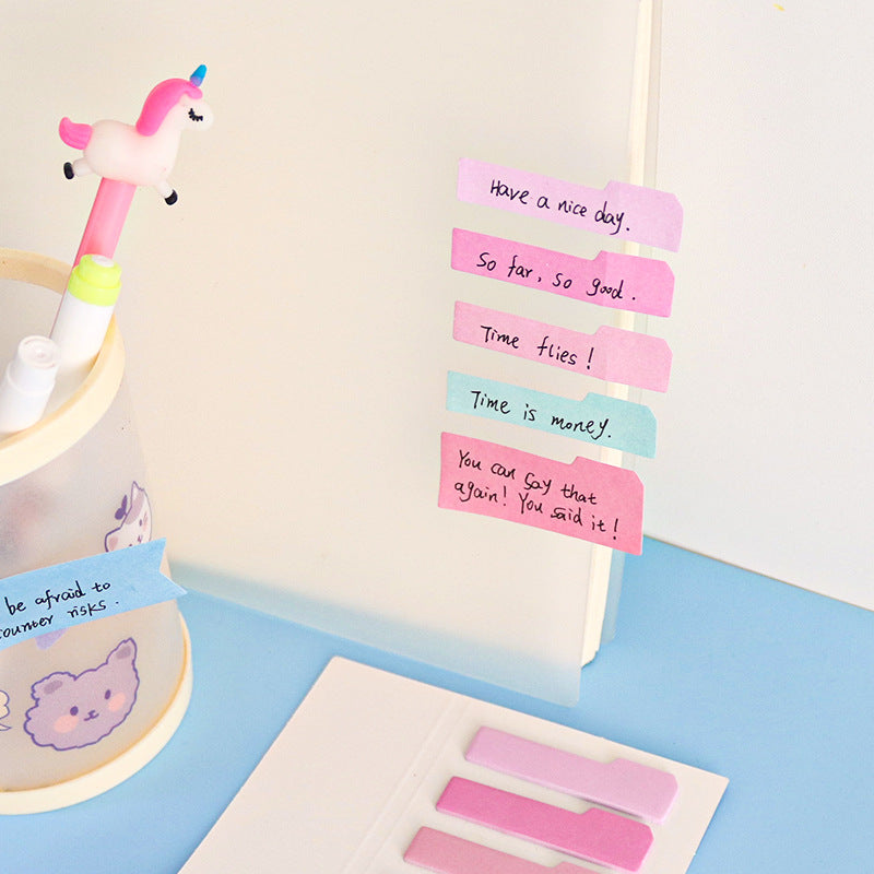 Wholesale Gradient Internet Celebrity Convenience Sticker Strong Sticker N-Times Index Post-it Sticker Label Writable Marker Small Strip Bookmark