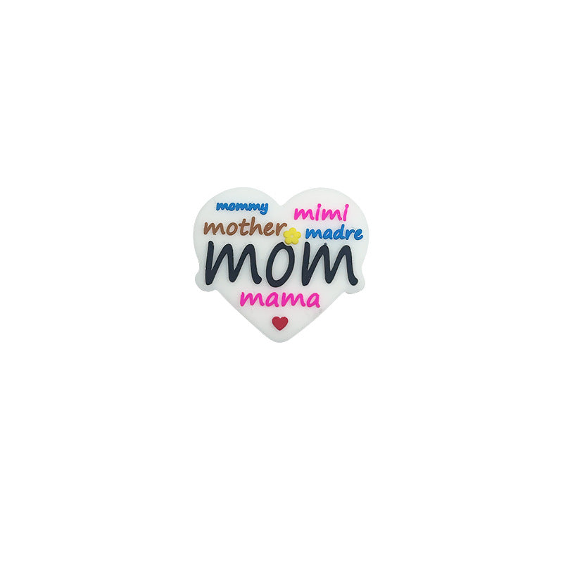 Wholesale 10pcs/pack Mother' s Day Epoxy Letter MOM Focus Beads DIY Beading