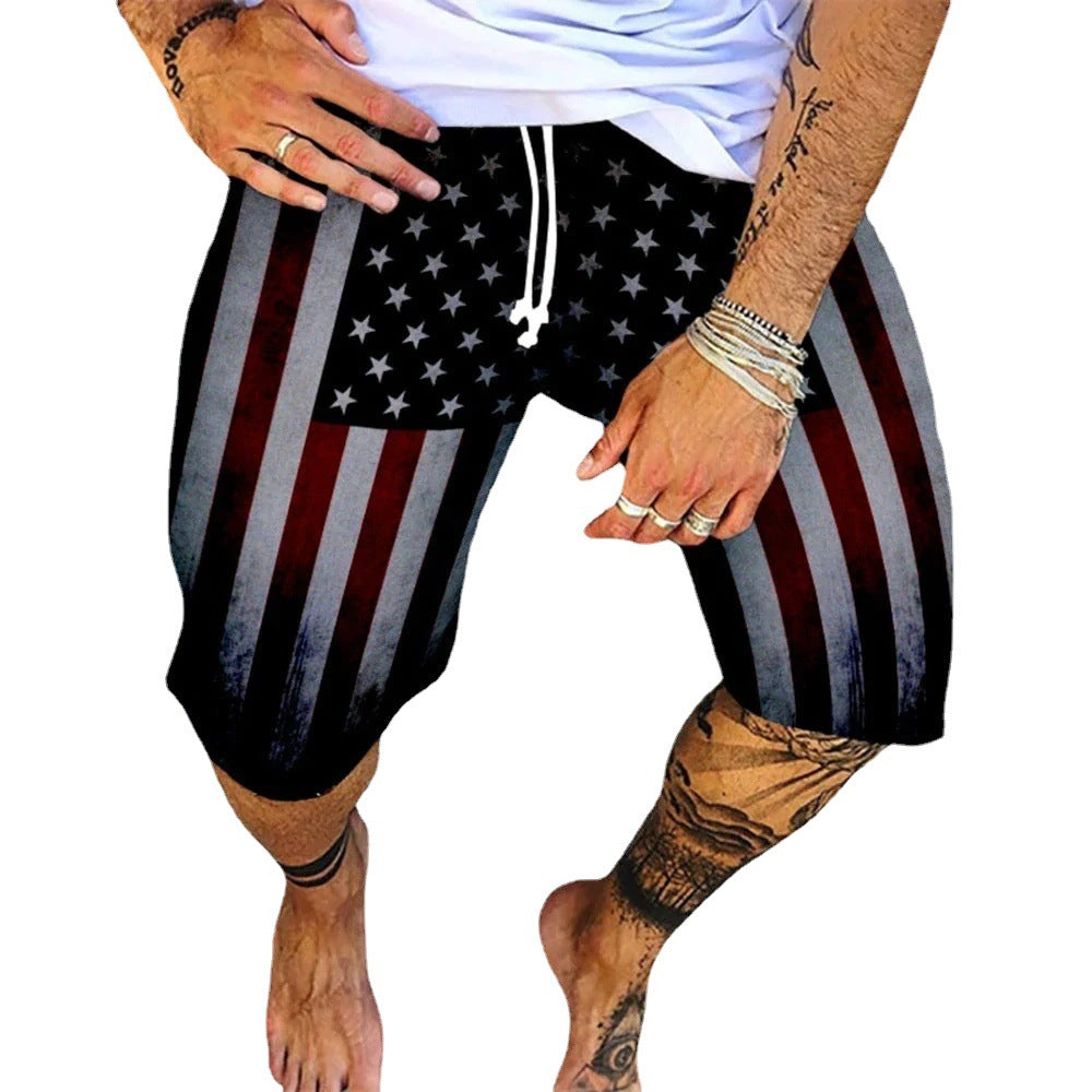 Wholesale 3D beach shorts trend color map printing surf shorts for men and women Swimwear