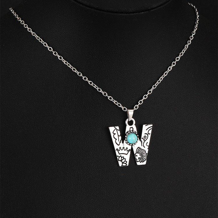 Wholesale Bohemian style English letter necklace