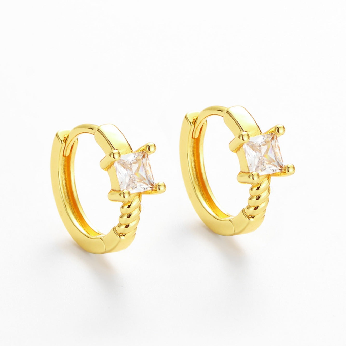 Wholesale Trendy square zircon earrings,  a niche and popular style for women.
