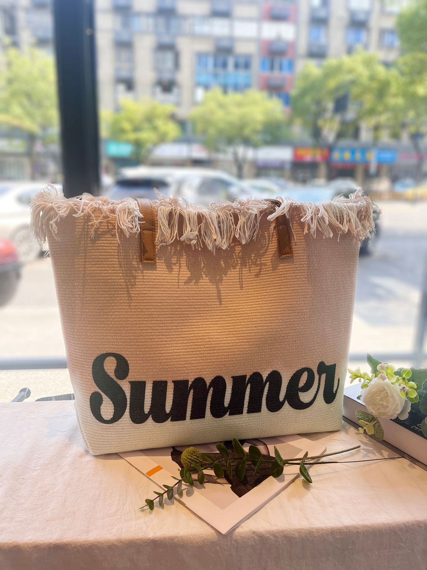 Wholesale Large Capacity Tassel Bag Beach Bag Women's Shoulder Tote Bag