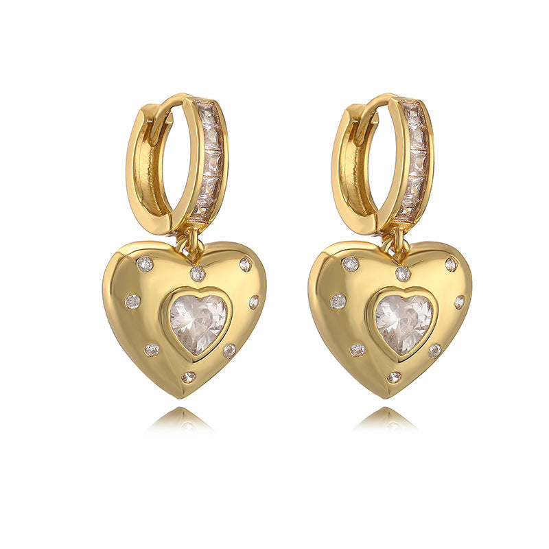 Wholesale asymmetric love five-pointed star earrings