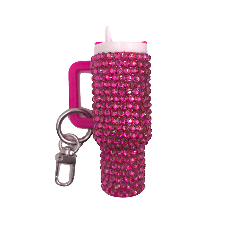 Wholesale Rinestone mini ice bar key chain new keychain pendant mother's day key chain can put lipstick backpack pendant