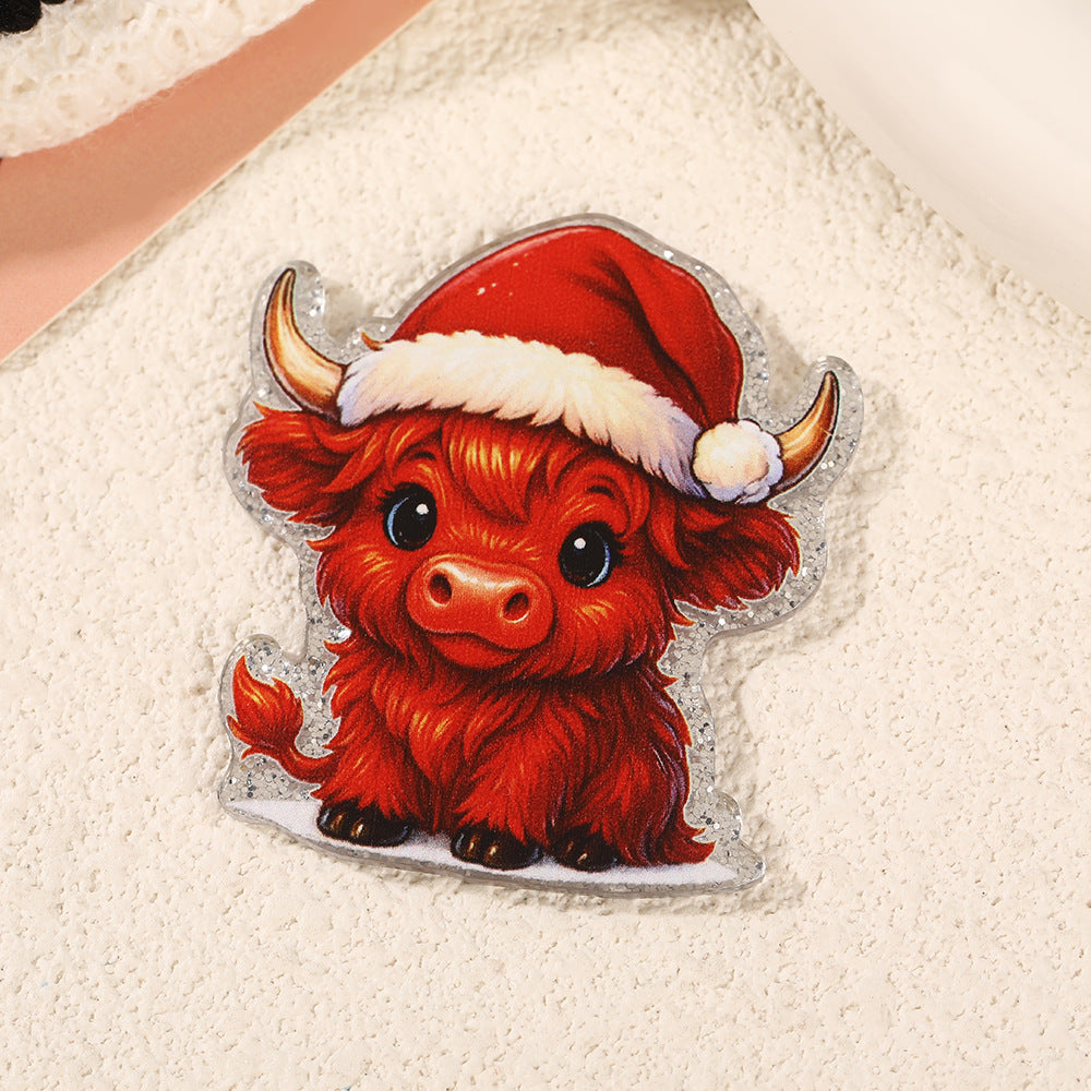 Wholesale 10pcs Cute cartoon Christmas acrylic Flatback