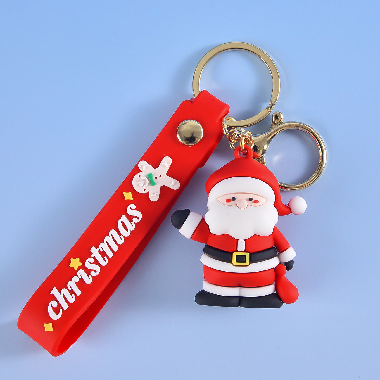 Wholesale Christmas Pendant Santa Claus Elk Christmas Tree PVC Keychain