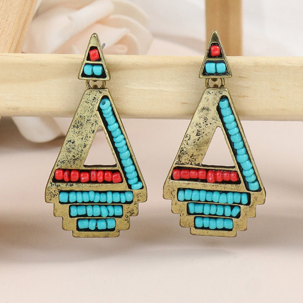 Wholesale Luxury Colorful Sherlock Water Drop Alloy Earrings