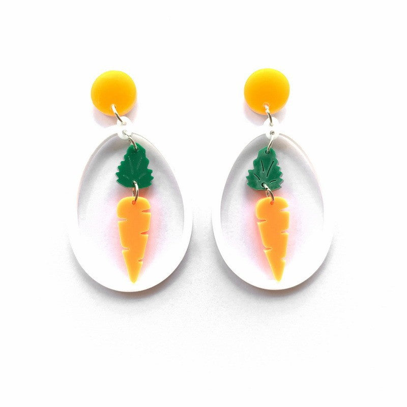 Wholesale Easter Carrot Rabbit Acrylic Earrings