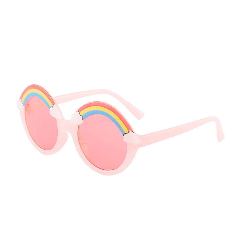 Wholesale PC Kids Rainbow Cute Round Frame Sunglasses